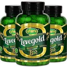 Imagem de Kit 3 Levegold levedo cerveja com vitamina B12 Unilife