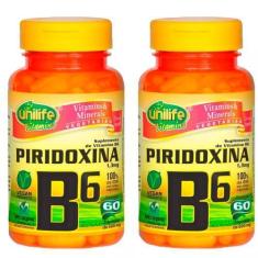 Imagem de Kit 2 Vitamina B6 (Piridoxina) - 60 Cápsulas - Unilife