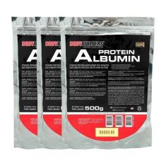 Imagem de Kit 3X Albumin Protein 500G ( Refil) - Bodybuilders