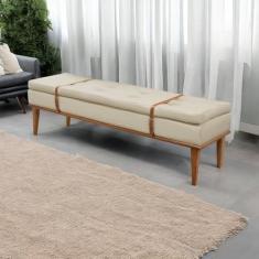 Imagem de Recamier Luxo Madeira Maciça Londres Bege Claro