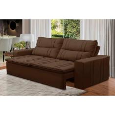 Imagem de Sofá Retrátil E Reclinável 2 Lugares Com Molas 1,50M Eloa Suede Marrom