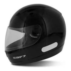 Imagem de Capacete Masculino Moto Ebf E7 Solid Preto Brilhante Motociclista Fech