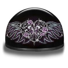 Imagem de Capacete de caveira Daytona Helmets para motocicleta meio capacete - Coração com arame farpado 100% aprovado pelo DOT