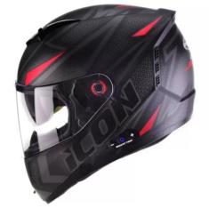 Imagem de Capacete Moto Fechado Peels Icon Fast Preto Fosco e Vermelho Masculino