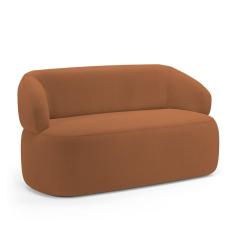 Imagem de Sofá Orgânico 02 Lugares Living Glee 140cm Bouclê Terracota - Desk Design