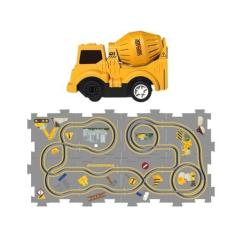 Imagem de Monte o trem ferroviário do tapete de quebra-cabeça, conjunto de jogos de carro ferroviário de quebra-cabeça infantil | Conjunto de jogo de pista elétrica Conjunto de carro de pista de quebra-cabeça -