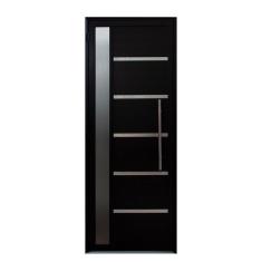 Imagem de Porta Lambril Solara Com Puxador E Visor 1.00 X 2.10 Preta Lado Esquerdo – Hale