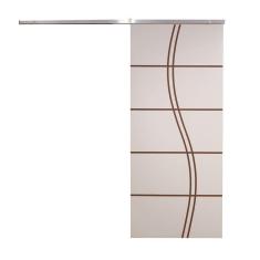 Imagem de Porta De Correr Branco Prime Frisada Kit Alumínio Fs Duplo - 210x70