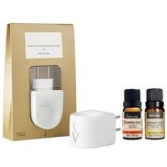 Imagem de Aromatizador Elétrico Porcelana Via Aroma e 2 Óleos Essenciais- Bergamota - Laranja Doce