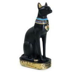 Imagem de Bastet Deus Egípcio Sol Fertilidade Amor Estátua Gato Resina