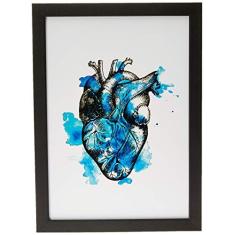Imagem de Arte Maníacos Quadro Decorativo Blue Heart - 65x46cm (Moldura em laca )
