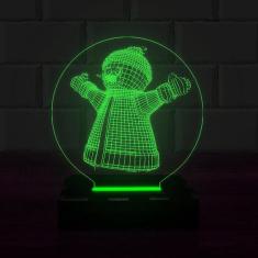 Imagem de Luminária Led 3D Boneco Neve Abajur
