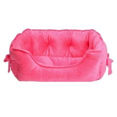 Imagem de pawstrip Linda cama de cachorro princesa, almofada macia e respirável para gatos de estimação com laço para cães pequenos, fundo impermeável, autoaquecimento, lavável na máquina (fúcsia)
