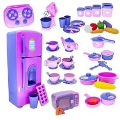 Imagem de Big Cozinha Infantil Completa Rosa Brinquedo Fogão Comidinha