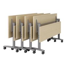 Imagem de Mesas de Conferência Mesa Dobrável Para Sala De Conferências, 4 Unidades, Mesa De Treinamento Para Seminário Superior Flip Para Sala De Reuniões E Escritório, Mesa Portátil Móvel Moderna Com Rodas(63x