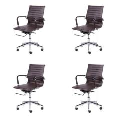 Imagem de Kit 4 Cadeiras Para Escrit rio Diretor Esteirinha Com Relax C