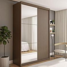 Imagem de Guarda-Roupa Solteiro Salvador Plus 2 Portas de Correr 2 Gavetas Freijó - Minastex