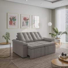 Imagem de Sofá Palmeira Retrátil Reclinável sem Caixa 3 Lugares 180cm Linho com Molas Cabecasa