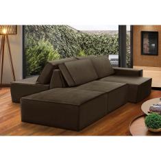 Imagem de Sofá Ilha 7 Lugares Isadora Suede Marrom Adonai Estofados