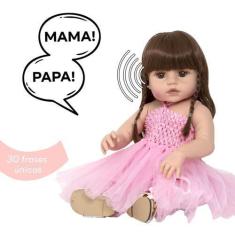 Imagem de Boneca Tipo Reborn Que Fala Princesa Coelhinha Com Pelúcia - Cegonha R