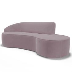 Imagem de Sofá Living  3 Lugares 210cm Braço Esquerdo Mozart D06 Veludo Rosê - M