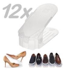 Imagem de Kit 12 Organizadores de sapato, saltos e tênis Transparente com regula
