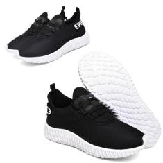 Imagem de Tênis Esporte Casual Sola 3D Confortavel  Preto e Branco - EVOLTENN, P