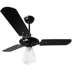 Imagem de Ventilador de Teto Ventex Yris 150w Motor Grande Preto 3 Pás Pretas 12