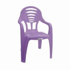 Imagem de Cadeira Cadeirinha Infantil Poltrona De Plastico Para Crianca Com Braco Empilhavel Lilas Meninas