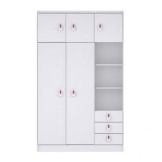 Imagem de Guarda-Roupa de Bebê 5 Portas 3 Gavetas Baby Móveis Percasa Flex Color Branco