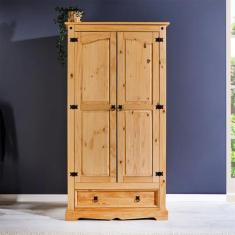 Imagem de Guarda Roupa Madeira 2 Portas 1 Gaveta Armário Rustico - Idimex