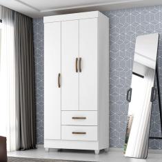 Imagem de Guarda Roupa Solteiro Com 3 Portas Vidigal Branco