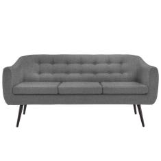 Imagem de Sofa 3 Lug Pes Tabaco 175 Cm 7019 Linho Cinza Dmobiliario Cinza