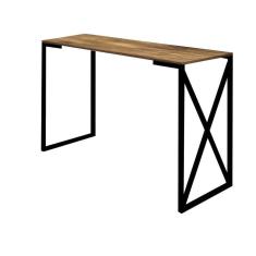 Imagem de Mesa Escrivaninha 90cm Bex Home Office Industrial Consultório Ferro Preto MDF Caramelo - Ahz Móveis
