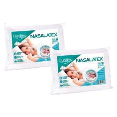 Imagem de Travesseiro Látex Nasa NL1101 c/ Capa Percal 200 Fios Kit c/ 2 Un 50x7