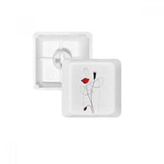 Imagem de Kit de atualização para jogos com teclado mecânico PBT com arte abstrata Red Flower Bud