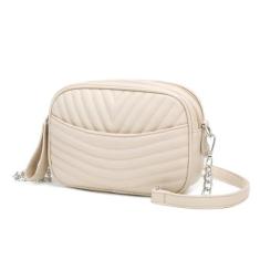 Imagem de Wasunsen Bolsa transversal feminina moderna, feminina couro artificial transversal corrente pequena, bolsa clássica com alça removível