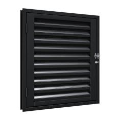 Imagem de Porta de Aço de Giro para Alçapão com Porta Cadeado 60x60cm Aço Pronto Riobras Preto