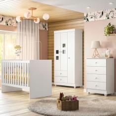 Imagem de Quarto de Bebê Completo Life 100% Mdf 3 Portas 6 Gavetas Branco 2274 - Tigus Baby