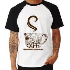 Imagem de Camiseta Raglan Café Coffee - Foca Na Moda