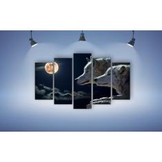 Imagem de Quadros Decorativos Mosaico Lobo  115X60Cm