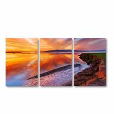 Imagem de Quadro Decorativo Natureza Paisagem Em Tecido 3 Peças