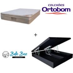 Imagem de Cama Box Baú Queen com Colchão Ortobom Airtech Spring Pocket 158cm Bello Box
