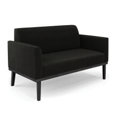 Imagem de Sofá Namoradeira Base de Madeira Fixa Preto Marisa Suede - D`Rossi