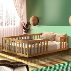 Imagem de Cama Casal Com Grade De Proteção Nogueira Daron Shop Jm