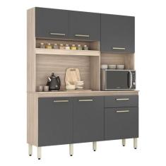 Imagem de Kit Cozinha Compacta Álamo Avena Touch Grafito  Demóbile - Demobile