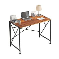 Imagem de Mesa de computador Mesa de escritório resistente moderna PC Tabela de estudo para notebooks para laptop para estação de trabalho em casa 39"Desk de redação dobrável sem instalação, 4 cores Mesa de tr