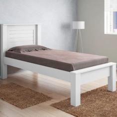 Imagem de Cama Solteiro Roma Branco com Colchão