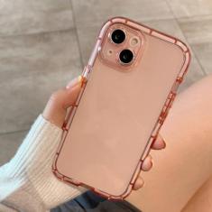 Imagem de Capa de telefone luminosa Candy para iPhone 14 13 12 11 Pro Max XR XS Max X 7 8 Plus Capa de proteção de câmera transparente de silicone macio, rosa, para iPhone 13Pro Max