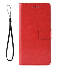 Imagem de Capa com compartimento para cartão para MEIZU M15 (15 lite), capa flip de couro para MEIZU M15 (15 lite), capa magnética retrô para celular, capa carteira de telefone com compartimentos para cartões